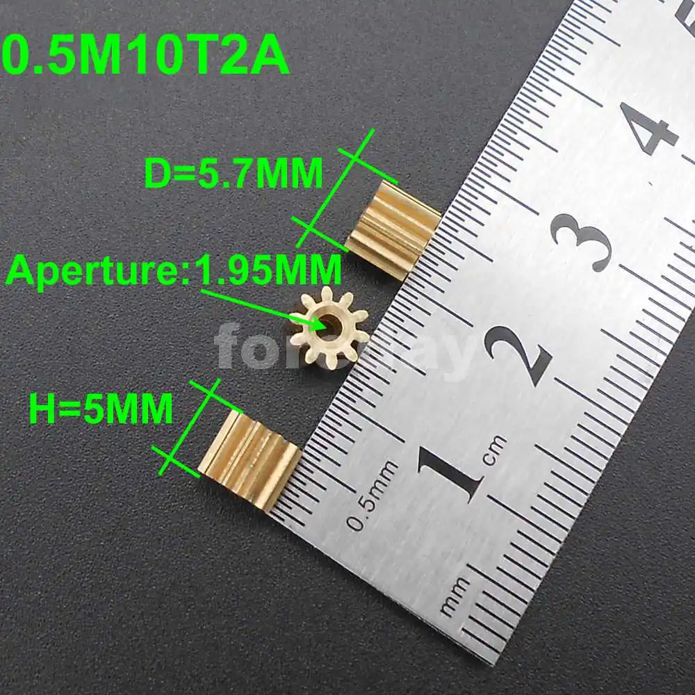 20PCS 165A Brass Gear 0.5 Modulus T=16 Aperture 4.97mm 5mm Model Accessories 16T 