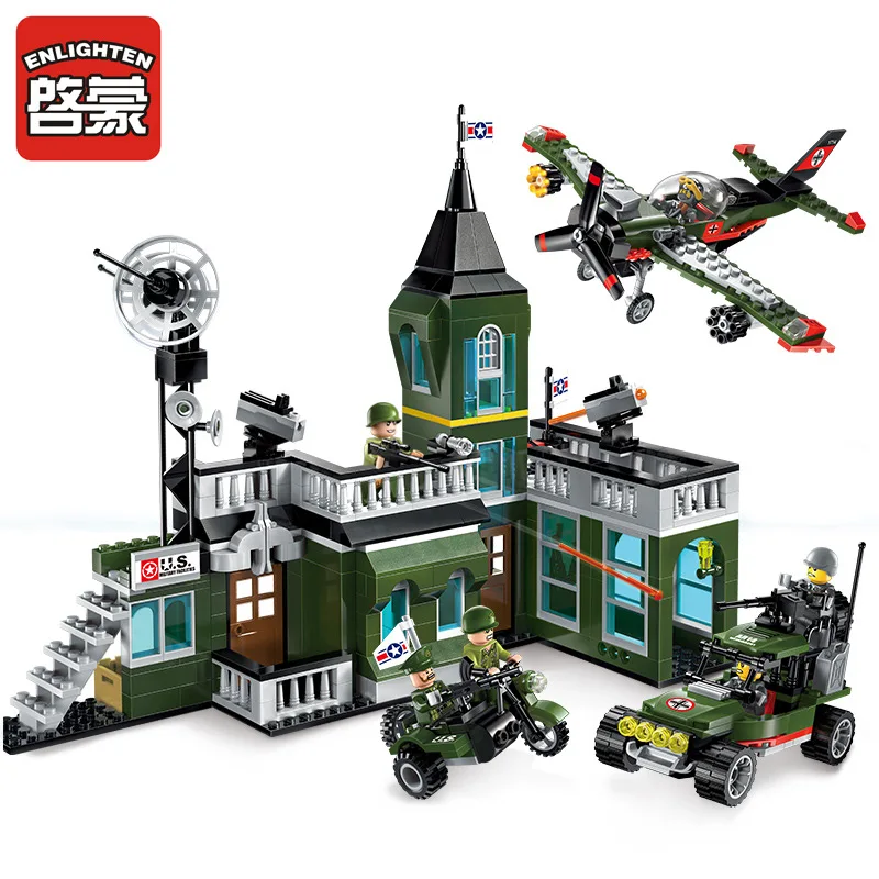 

ENLIGHTEN City Military Command Bomber Building Blocks Sets Bricks Model Kids Toys Compatible Legoing Educarion DIY Gift