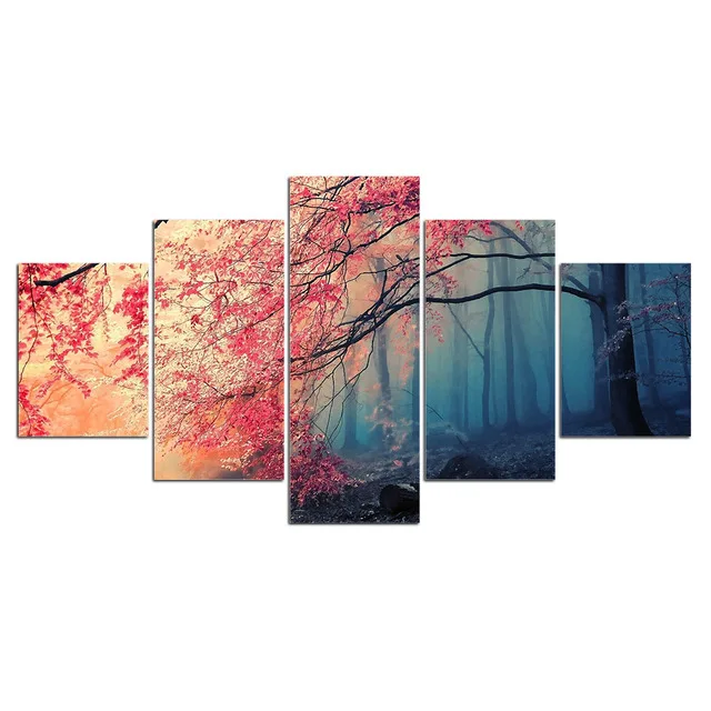 ArtSailing-5-panel-wall-art-tree-painting-Cherry-Blossoms-5-Panel-Painting-Canvas-Wall-Art-Picture.jpg_.webp_640x640 (4)
