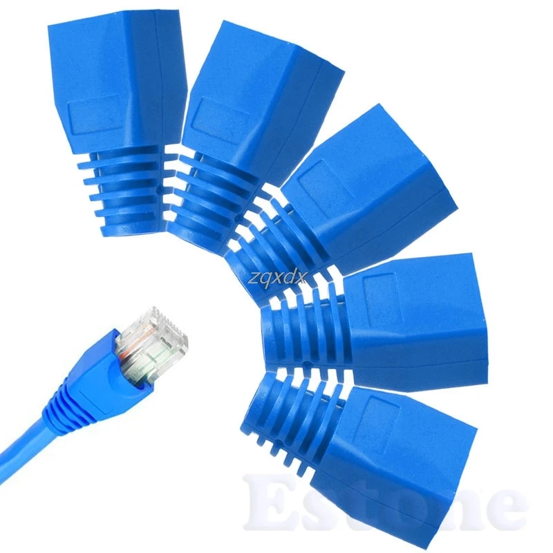 

100Pcs High Quality RJ45 Network Cable Lead Connector Cover Boot Cap 5/5e/6 Plug Head black/blue/white Z10 Drop ship