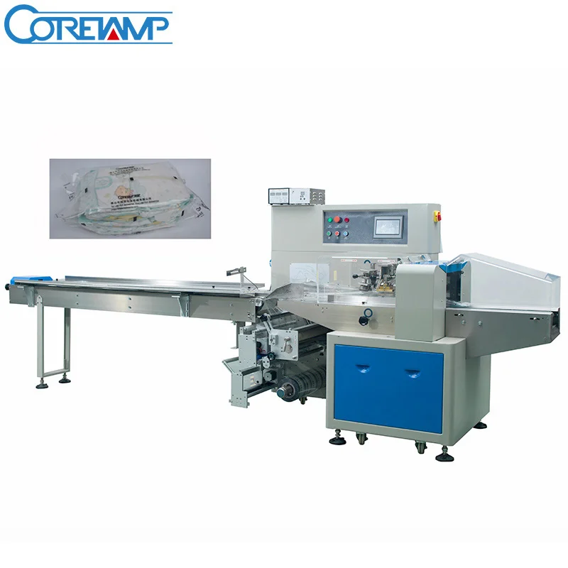 Automatic Pillow Bag Baby Diaper Flow Wrapping Machinein Vacuum Food