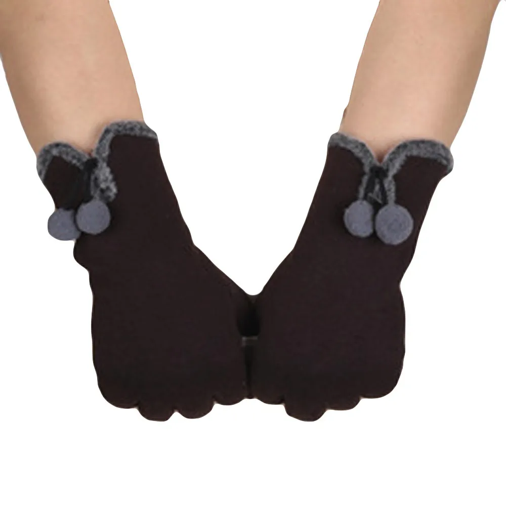 B Женские модные перчатки guantes mujer, теплые, ручная работа, пушистые, полный палец, перчатки для рук, защита от ветра, теплые зимние перчатки L50 - Цвет: B