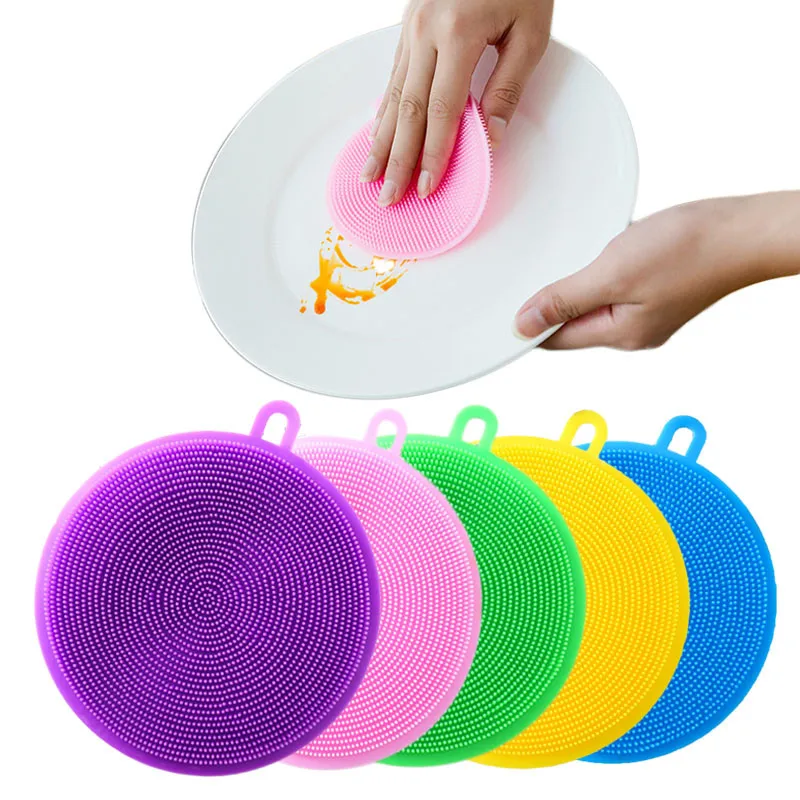 1PC Silicone Cleaning Brush Dishwashing Scrubber Sponge Multi-functional  Fruit Vegetable Cleaner Kitchen Brushes Kitchen Tools - AliExpress