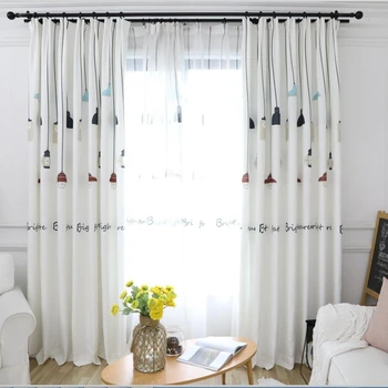 

Colorful Lamp Nordic New Design Shade Curtains for Living Room Cartoon Blackout Window Curtains Fabric for Children