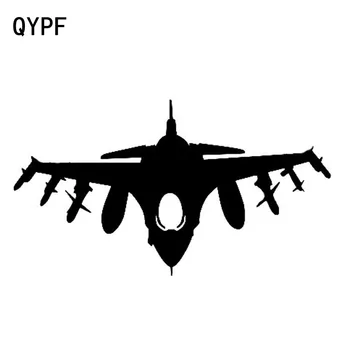 

QYPF 18cm*10.1cm Delicate Fierce USA Army Fighter Jet Translucent Car Sticker Vinyl Vivid Window Decal C18-0616