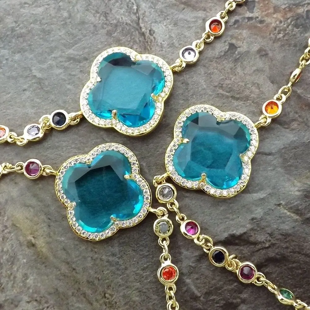 

36'' White Keshi Pearl Blue Crystal Chain Necklace