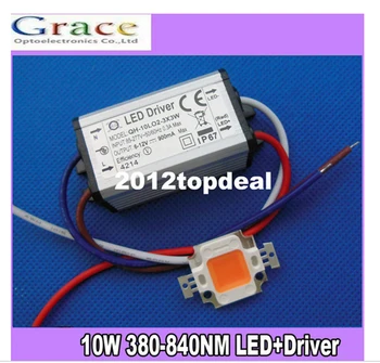 

1set 10W full spectrum 400nm~840nm led grow lights with 10w driver for hydroponics