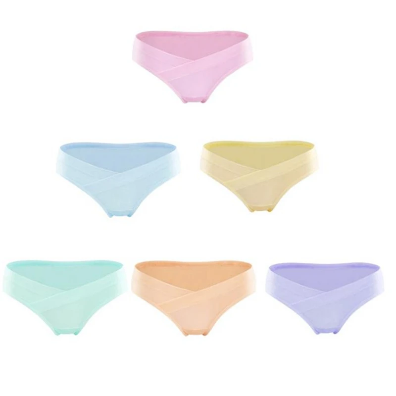 6Pcs/Lot Cotton U Shaped Low Waist Maternity Underwear Pregnant Women