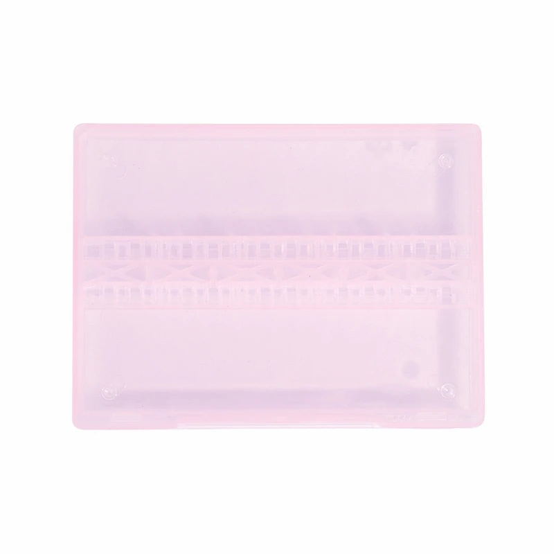 Pink Loozykit 14 отверстий портативный ящик для хранения ногтей инструмент пластик прозрачный Маникюр Инструменты Дисплей Держатель для ногтей Файлы сверла Органайзер - Цвет: Pink