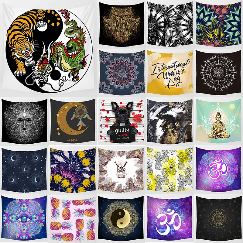 

Unicorn tiger dragon wall hanging tapestry home decoration wall art tapestry bedroom large square tapestry size 1750mm*1750mm