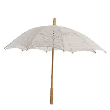 Открытый зонты слоновой кости баттенбергское кружево Зонты Чистый хлопок вышивка белые зонтики для свадеб европейский стиль