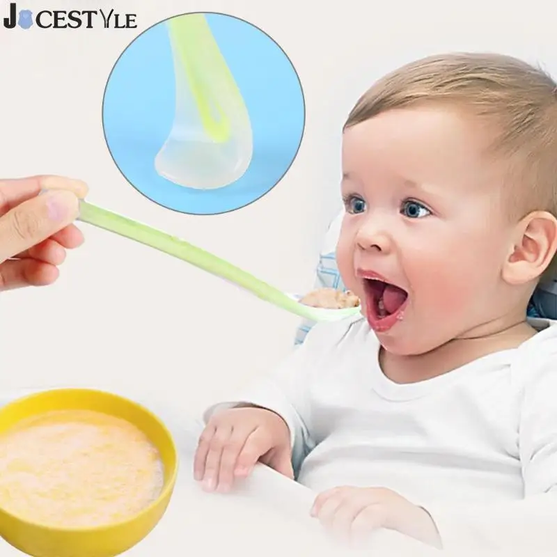 JOCESTYLE non toxic Soft Baby Feeding Spoon Infants Safety Tableware