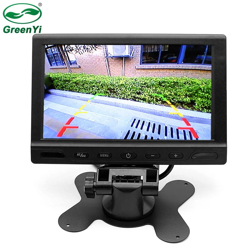 

GreenYi HD 7" LCD TFT Screen Car Parking Monitor Video Camera Monitors With 2 Video RCA Input 7 Inch Parking Assistance Monitor