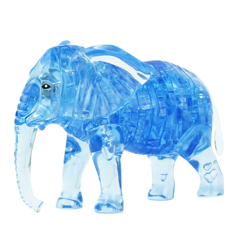 

New Elephant 3D Puzzles Gray Or Blue DIY Crystal Puzzles Assembled Model Puzzles Toys Educational Toys For Children