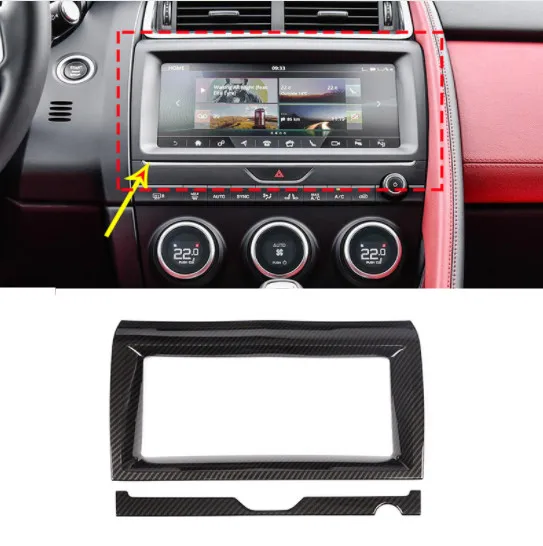 

Carbon Fiber Style ABS Car Interior Navigation Frame Trim For Jaguar E-PACE E PACE 2018 2019 Accessories and Parts