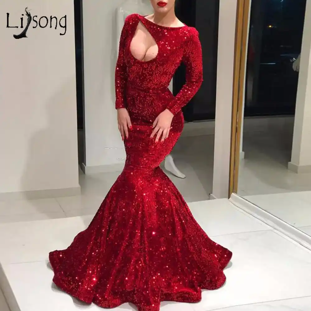 vestido de lantejoula vermelho