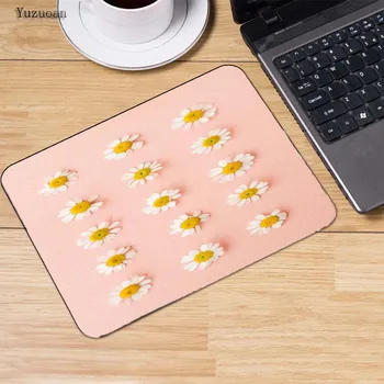 

Yuzuoan Small Yellow Flower Mouse Pad Locked Edge Pad to Mouse Notbook Computer Mousepad 18*22cm 25*20cm Gaming Padmouse Gamer