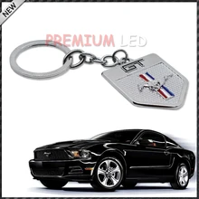 (1) Chrome Finish Pony Horse Key Chain Fob Ring Keychain For Mustang GT 500 Cobra