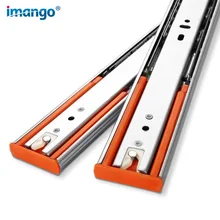 1 Pair (2pcs) Stainless Steel Drawer Slides 12-22 Inch,Silent Buffer Damping Slide Kitchen Cabinet Drawer Rails 3 Section 30-55 hotsale 32pairs portable 3 fold telescopic 22 drawer runners steel ball home office slides rails heavy duty mute buffer rails