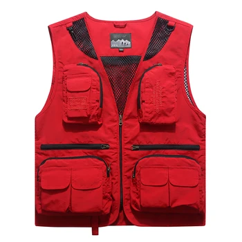 

2019 New AFS JEEP vest men sleeveless jacket military army style photography director waistcoat multi-pockets mesh vest