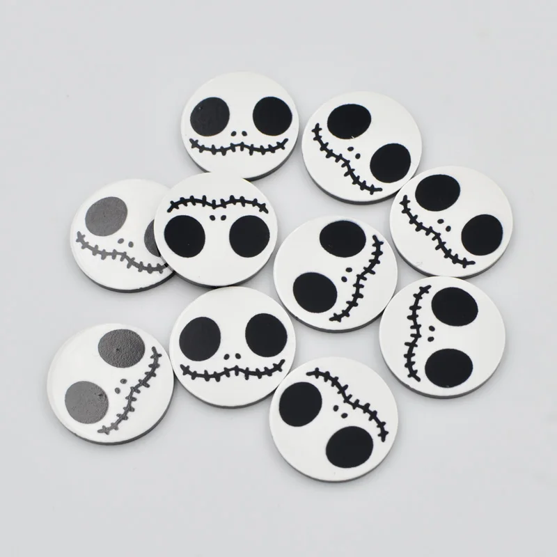 

20mm Round skull Flat back Acrylic sheet Miniature pattern applique 10pcs DIY christmas scrapbook craft OF177
