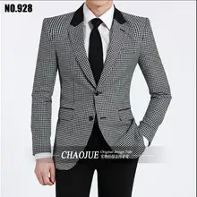 Мужская Мода Тонкий классический Ржанка случай пиджак контрастного Цвет Для мужчин пиджак пальто Мужская одежда пальто! S-3XL