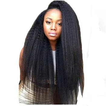 

Feibin Lace Front Wig Afro Synthetic Yaki Curly Hair Heat Resistant Fiber