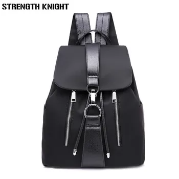 

Simple Style Backpack Women Oxford Backpacks For Teenage Girls School Bags Fashio Solid Black Shoulder Bag Mochila Feminina