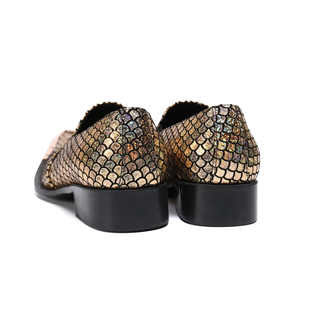 Роскошные классические тапочки из змеиной кожи с металлическими кончиками Кристиа Белла; туфли на плоской подошве для банкета и свадьбы;