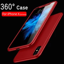 Противоударный Гибридный полный охват чехол для iPhone X 10 7 8 6S плюс Жесткий Impact Прочный чехол + закаленного стекло Экран протектор