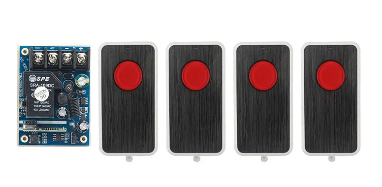 

DC12V 24V 36V 48V 10A 1CH RF Remote Control Switch System 4X Transmitter + 1 X Receiver 1ch relay smart home z-wave lamp/ window