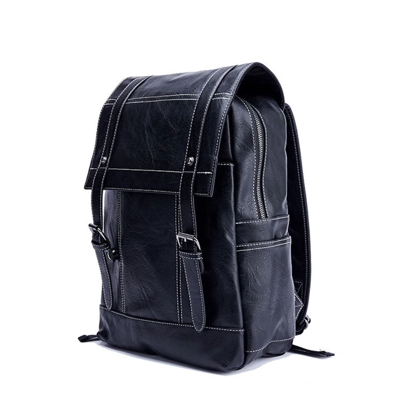 Классический водостойкий мужской рюкзак из искусственной кожи школьная сумка черный 15,6 дюйм(ов) ноутбук Мужской Рюкзак коричневый большой