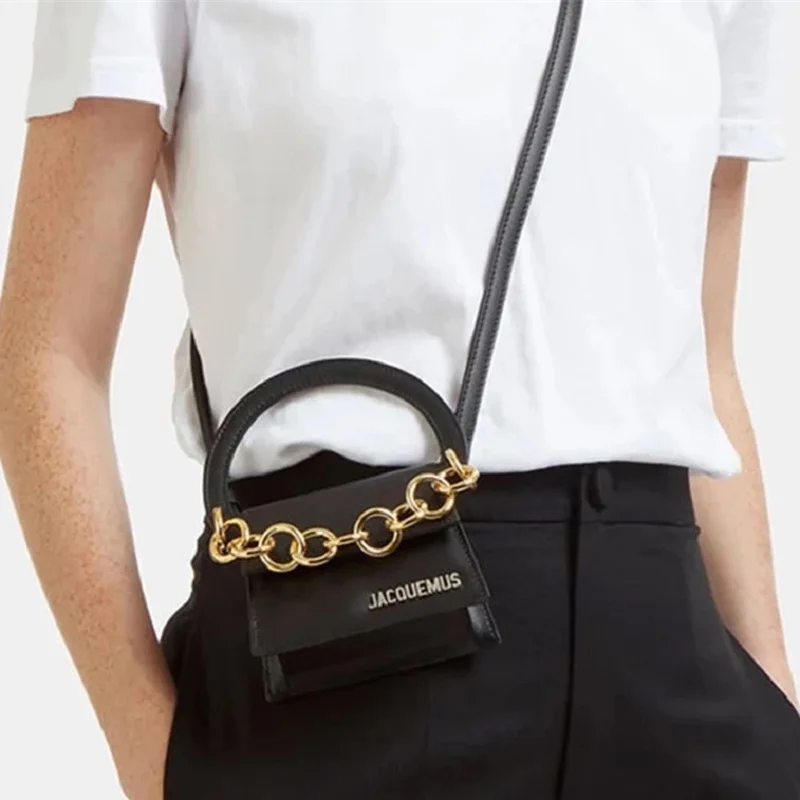 Брендовая дизайнерская мини-сумка на цепочке в стиле ретро, черная Роскошная сумочка высокого качества из искусственной кожи, женская маленькая сумка-мессенджер через плечо