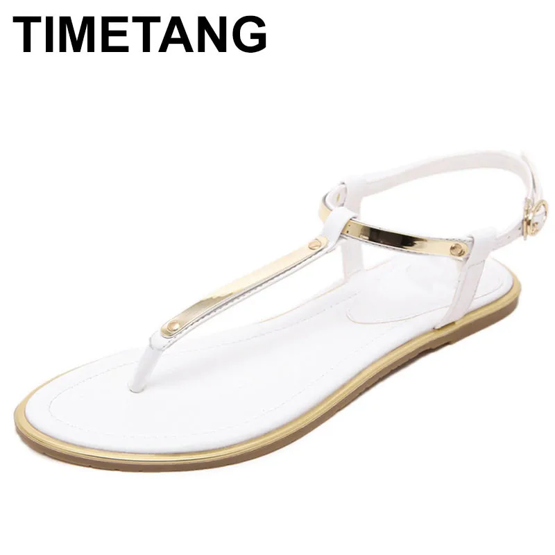 

TIMETANG 2018 Women Summer Sandals Flip Flops Flat Heel Sandals Women Sequined Decoration Antiskid Ankle Strap Beach Shoes