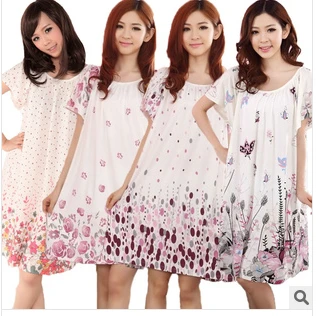 

2017 Free shipping woman Spring Summer Pure cotton Plus size Nightgown Lady Robe Girl Soft Sleep shirt Sleep wear Nightdress