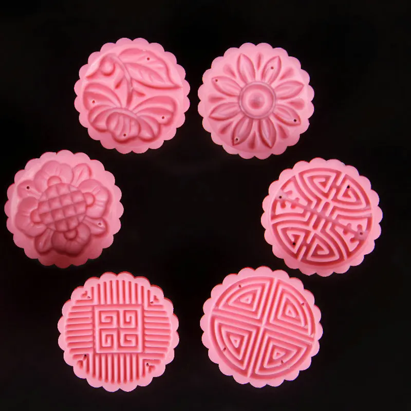 

AMW 50g Flower Moon Cake Mould Plastic Hand Press Fondant Plunger Cutter Baking Tools for Cakes