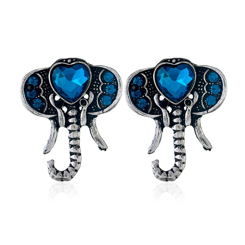 

vintage animal stud earrings fashion jewelry boucle d'oreille rhinestone studs women elephant earring oorbellen