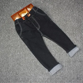 Baby boys jeans 1-7T kids spring warm pants infant winter casual velvet trousers children denim trousers boys black jeans pants 6