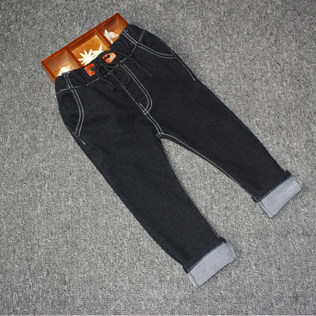 Baby boys jeans 1-7T kids spring warm pants infant winter casual velvet trousers children denim trousers boys black jeans pants 6