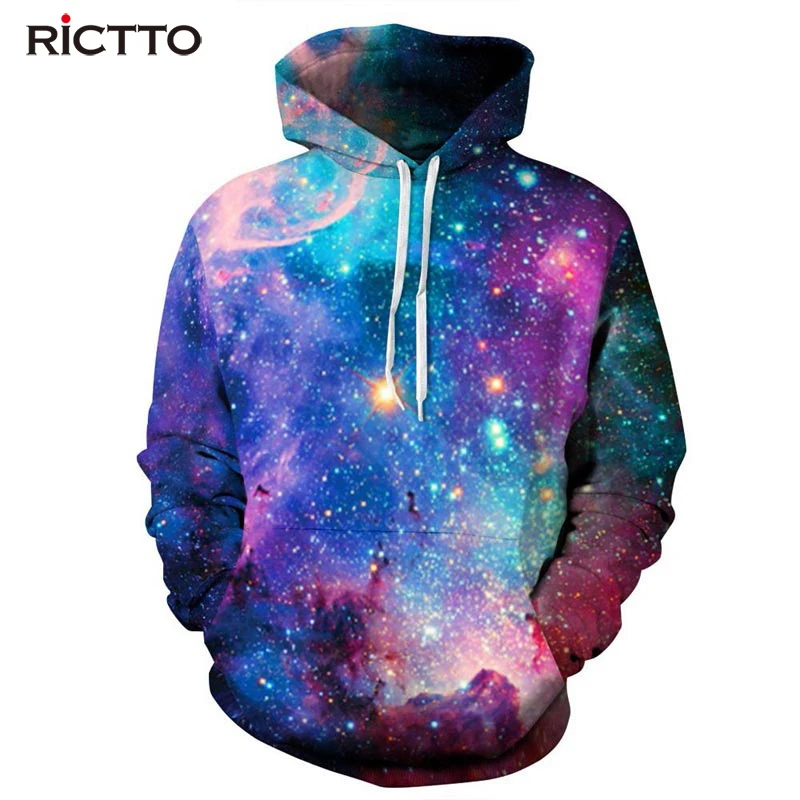 Rictto пространство Galaxy hoodeis Для мужчин/Для женщин Толстовки с капюшоном Кепки 3D