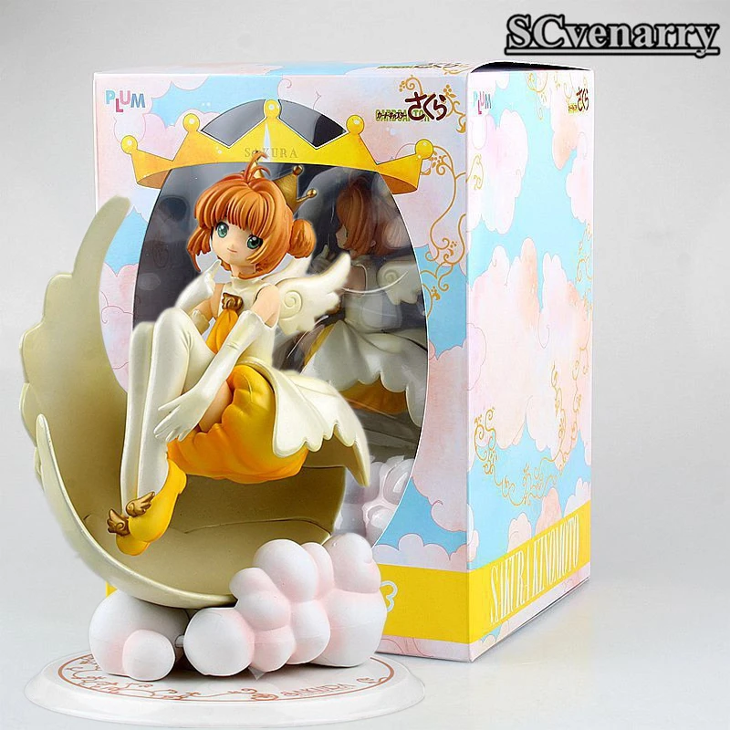 

Anime KINOMOTO SAKURA Angel Crown 1/7 Scale Figure CARD CAPTOR SAKURA PVC Action Figures Model 18 CM