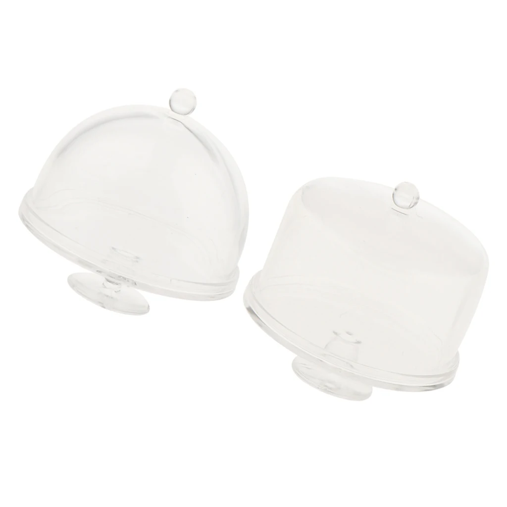 2Pcs Dollhouse Miniature 1/12 Clear Dessert Snack Can with Half Round Lid