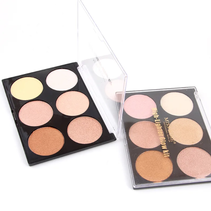 MISS ROSE Makeup That Glow Kit 6 Colors Bronzer Highlighter Foundation