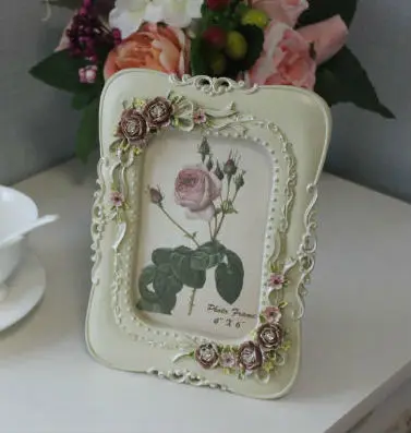 

European retro carved 6-inch Photo Frame Garden Home Decoration