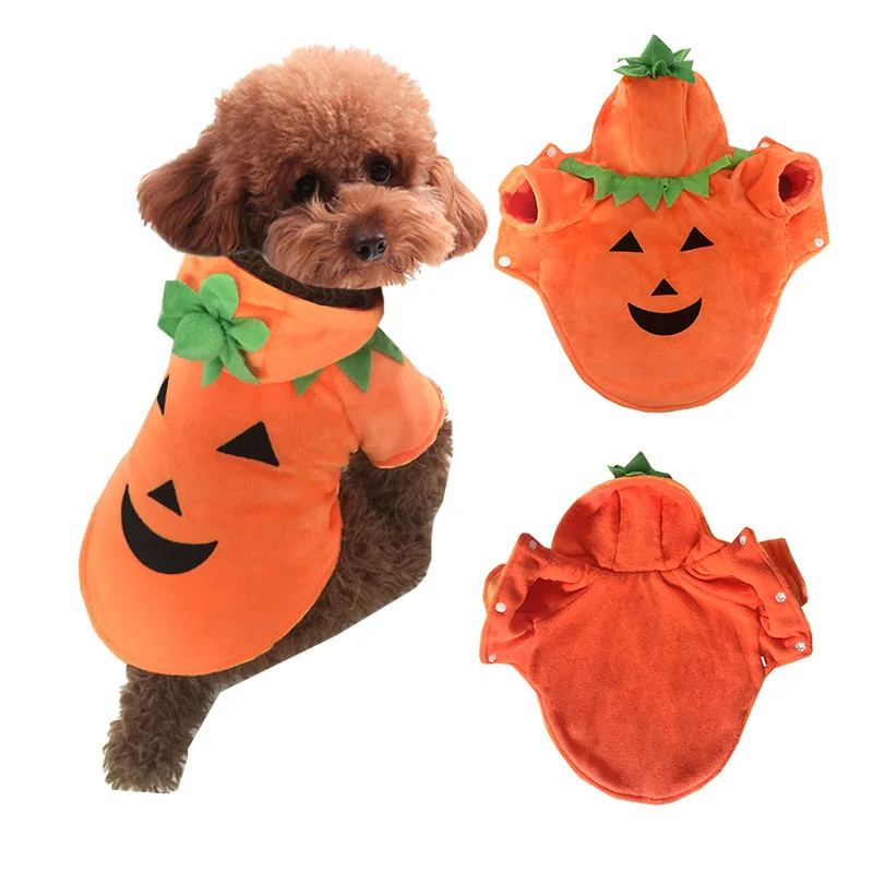 2016 dog clothes Halloween Pumpkin devil dog turned outfit pet clothes