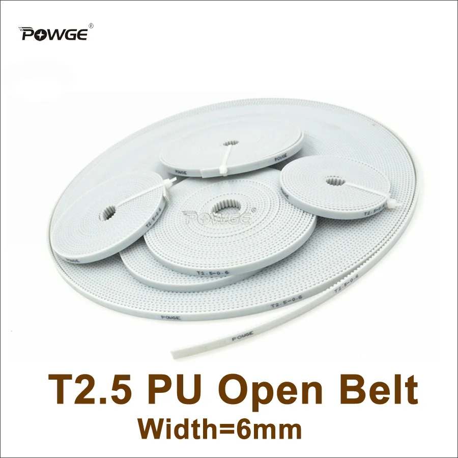 POWGE 50 метров T2.5 PU открытый ремень ГРМ T2.5-6 Ширина = 6 мм подходит шкив для 3d принтера