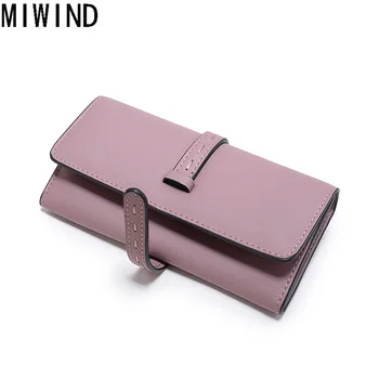 

Female wallets High-quality PU Leather Wallets Purses Women Coin Purse Clasp Purse Money Bag Card Holders TQP35