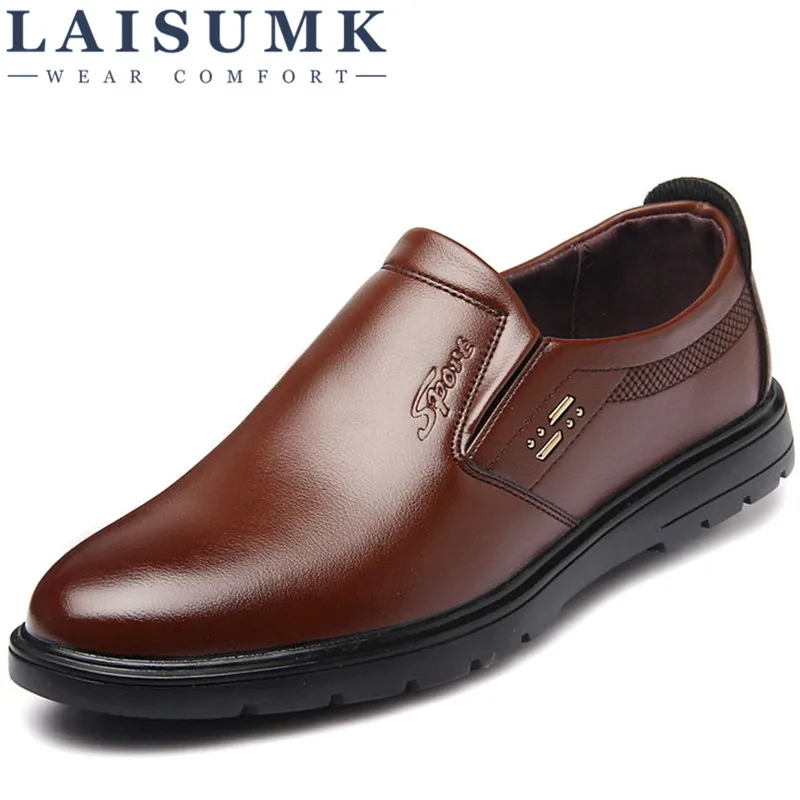 

2019 LAISUMK Office Men Dress Shoes Italian Wedding Man Casual Shoes Oxfords Suit Shoes Man Flats Leather Shoes Zapatos Hombre