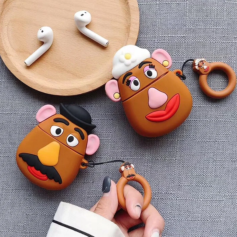 

Cartoon Protective Case For AirPods 2 cute Cover Silicone Earphone Case For Apple Airpods Charging box soft shell With pendant