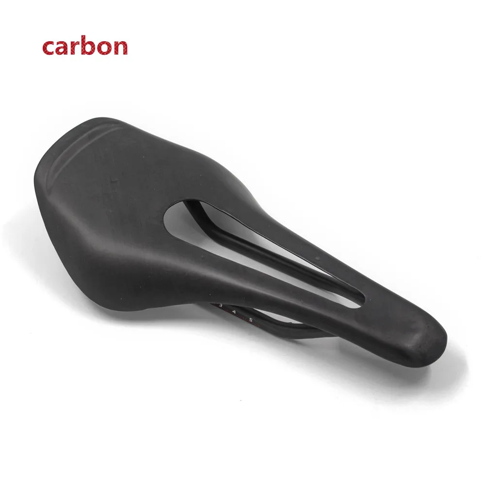 Сверхлегкое полностью углеродное седло mtb для шоссейного велосипеда, гонок по бездорожью, Высокопрочное водонепроницаемое сиденье, карбоновое черное, около 87 г - Цвет: black